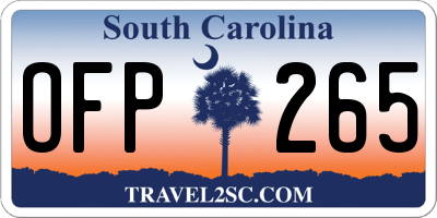 SC license plate OFP265