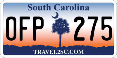 SC license plate OFP275