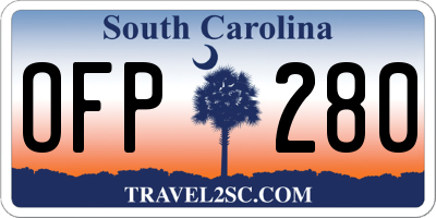 SC license plate OFP280