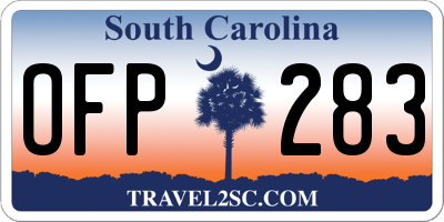 SC license plate OFP283