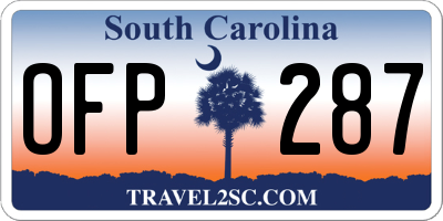 SC license plate OFP287