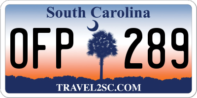 SC license plate OFP289