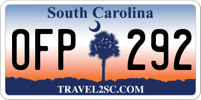 SC license plate OFP292