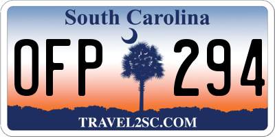 SC license plate OFP294