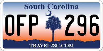 SC license plate OFP296