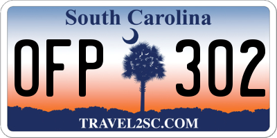 SC license plate OFP302