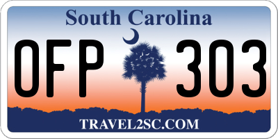 SC license plate OFP303