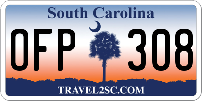 SC license plate OFP308