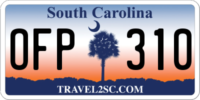 SC license plate OFP310