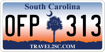 SC license plate OFP313