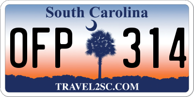 SC license plate OFP314
