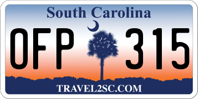 SC license plate OFP315