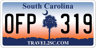 SC license plate OFP319