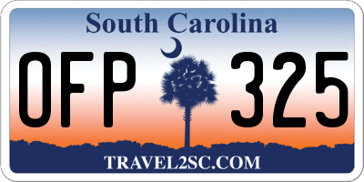 SC license plate OFP325