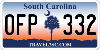 SC license plate OFP332
