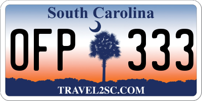 SC license plate OFP333