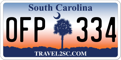 SC license plate OFP334