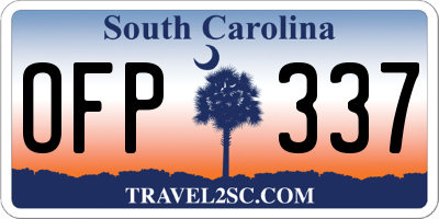 SC license plate OFP337