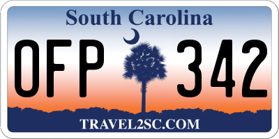SC license plate OFP342