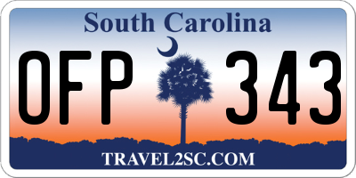 SC license plate OFP343