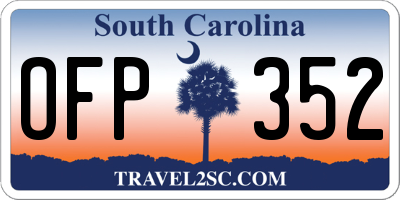 SC license plate OFP352