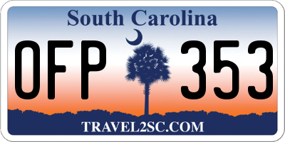 SC license plate OFP353