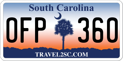 SC license plate OFP360