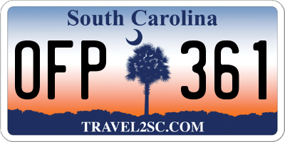 SC license plate OFP361