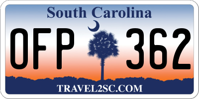 SC license plate OFP362