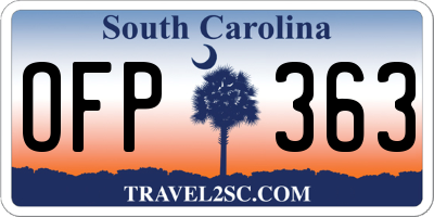 SC license plate OFP363
