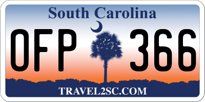 SC license plate OFP366