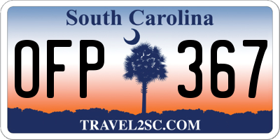 SC license plate OFP367