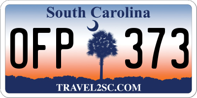 SC license plate OFP373