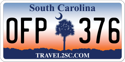 SC license plate OFP376