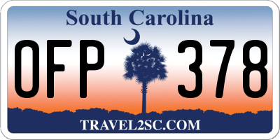 SC license plate OFP378