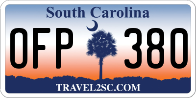 SC license plate OFP380