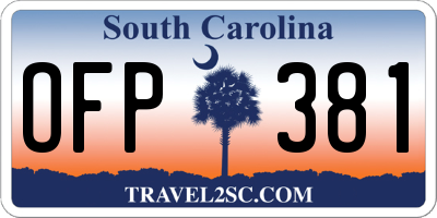 SC license plate OFP381