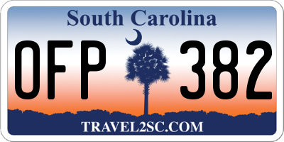 SC license plate OFP382