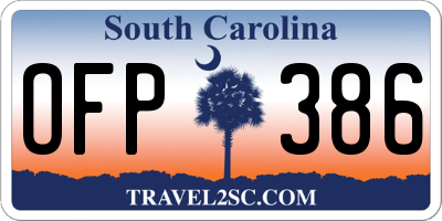 SC license plate OFP386