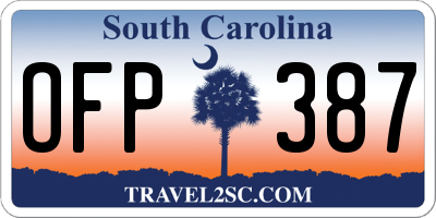SC license plate OFP387