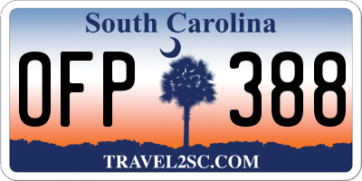 SC license plate OFP388