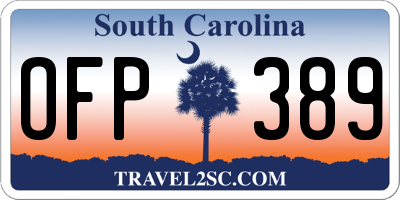 SC license plate OFP389