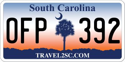 SC license plate OFP392