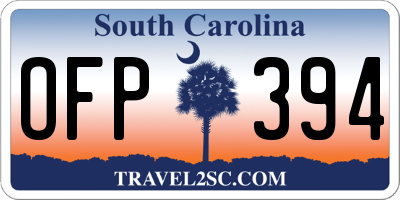 SC license plate OFP394