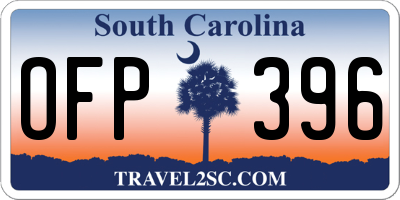 SC license plate OFP396