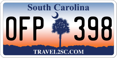 SC license plate OFP398
