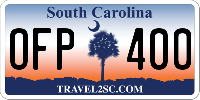 SC license plate OFP400