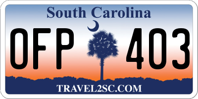 SC license plate OFP403