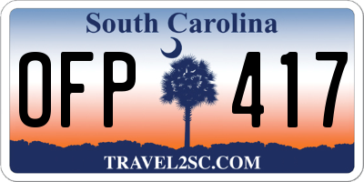 SC license plate OFP417