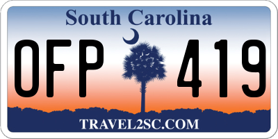 SC license plate OFP419